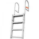 VEVOR Телескопічна драбина для купання 4 сходинки драбина човен яхта корабель 465x605x1400-1705мм 304464, фото 10