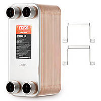 Пластинчастий теплообмінник VEVOR 50 4x1-1/4 дюйма MNPT з’єднання нержавіюча сталь 316L 310037