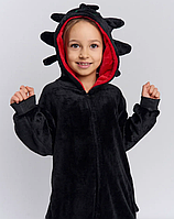 Детская Кигуруми Беззубик Пижама Kigurumi Дракон Беззубик Без Крыльев для Мальчиков и Девушек Рост 130см 140см Черный