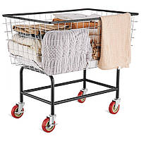 Дротяний візок для білизни VEVOR, дротяний кошик для білизни, 4,5 бушелів, міцний, з 5-дюймовими колесами