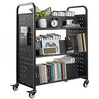 Візок для книг VEVOR, бібліотечний візок, візок для розпродажу, 150 кг, 970x515x1225 мм, чорний 304539