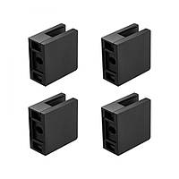 Затискач для скла VEVOR, 40 штук, квадратний кронштейн для перил, 0,8-1,2 см, чорний 310176