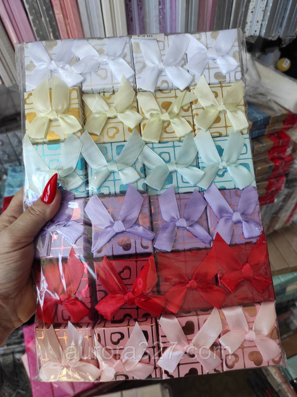 Подарункові коробки Сердечки з бантом чорний, фото 1