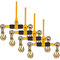 Пакет VEVOR 4 натягувачі з тріскачкою, ланцюгові стяжки, стяжки 6,3-8 мм, 1180 кг 322427