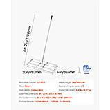 VEVOR Граблі газонні з ручкою Вирівнюючі граблі Lawn Care 355x762 мм 323586, фото 7