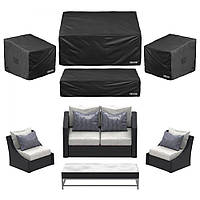Чохол для садових меблів VEVOR, 4-елементний, водонепроникний, 420D, чорний 323151