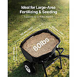 Розкидач добрив VEVOR 27,2 кг, відцентровий розкидач, пневматичні шини, ширина розкиду 3 м 323167, фото 3