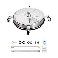 VEVOR 465 мм мийка високого тиску очищувач поверхонь 4 колеса 2 подовжені трубки 323187