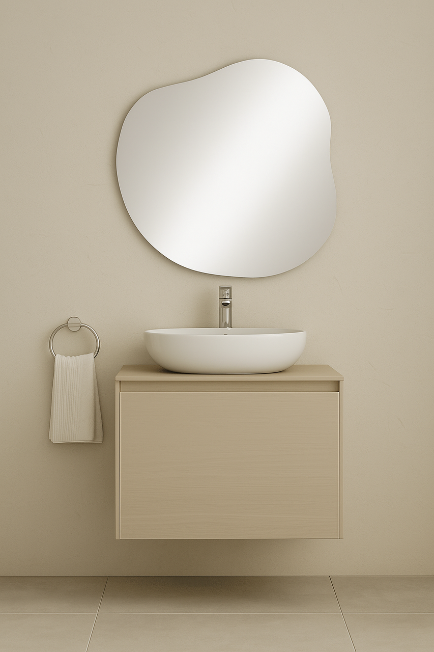 Дзеркало асиметричне безрамне 550х550 мм, фото 1