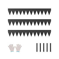 Окантовка газону VEVOR, садовий палісад, окантовка клумби, бордюр клумби, упаковка з 3 шт., 38x208 мм 323442