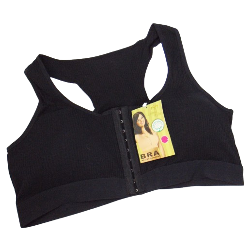 Топ бавовна рубчик застібається спереду 4XL (чашка D-E) чорний lirina Rose 30224, фото 1