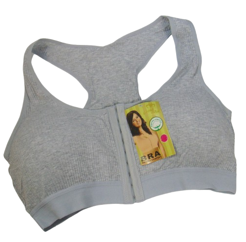 Топ бавовна рубчик застібається спереду 6XL (чашка D-E) сірий lirina Rose 30224, фото 1