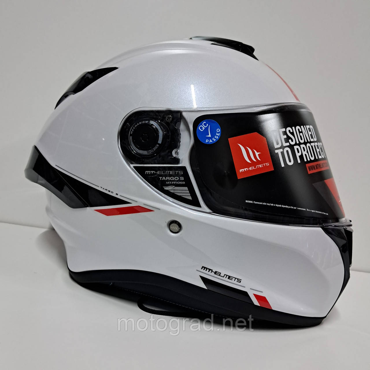 Мото шолом MT-001 Білий перламутр, фото 1