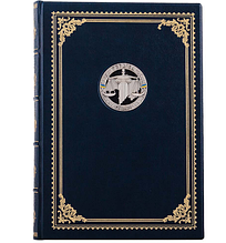 Щоденник формату А4 у шкіряній палітурці з художнім тисненням та литтям "Суддя"