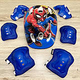 Комплект захисту для дітей і підлітків, налокітники, наколінники, рукавички + ШЛЕМ салатовий, фото 5