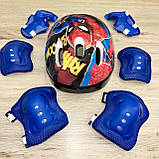 Комплект захисту для дітей і підлітків, налокітники, наколінники, рукавички + ШЛЕМ салатовий, фото 3
