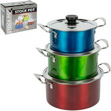 Набір посуду із нержавіючої сталі 6 предметів D16/18/20см 898-5 Кольоровий MZOPT