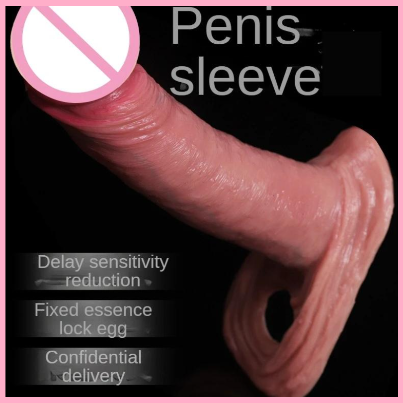 Збільшувальна насадка на член з кільцем 16 см, Насадка подовжувач пеніса, Інтимні тренажери для сексу чоловікі, фото 1