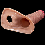 Збільшувальна насадка на член з кільцем 16 см, Насадка подовжувач пеніса, Інтимні тренажери для сексу чоловікі, фото 4