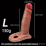 Збільшувальна насадка на член з кільцем 16 см, Насадка подовжувач пеніса, Інтимні тренажери для сексу чоловікі, фото 5