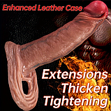 Збільшувальна насадка на член з кільцем 16 см, Насадка подовжувач пеніса, Інтимні тренажери для сексу чоловікі, фото 10