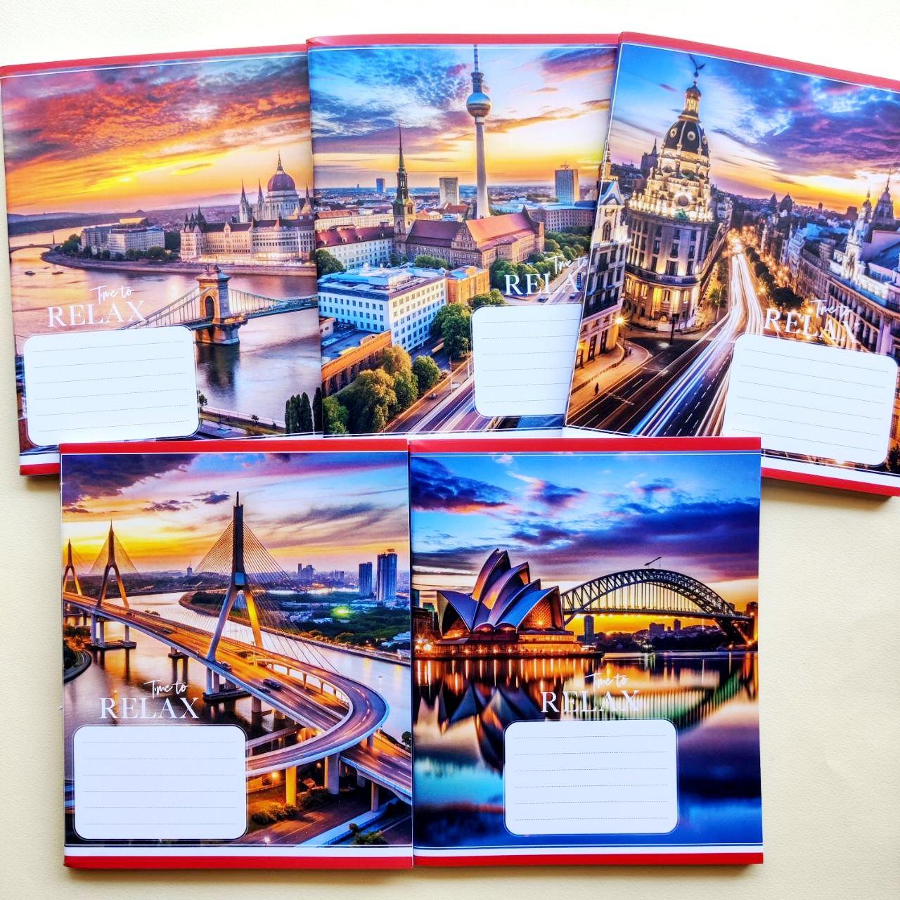 Зошит шкільний в клітинку 96 аркушів Лідер Міста у вогнях, фото 1