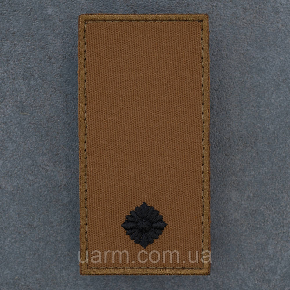 Погон молодший лейтенант койот з окантовкою 10.0 х 5.0, фото 1
