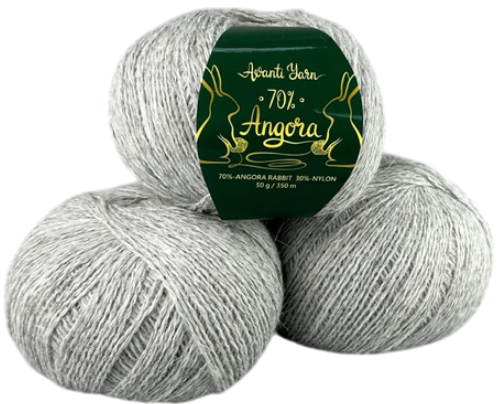 Angora 70% Avanti Yarn-902 сірий, фото 1