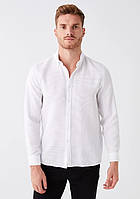 Біла чоловіча сорочка LC Waiki/ЛС Вайкікі з гудзиком на комірці, класика