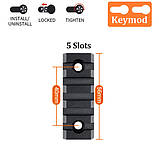 Планка для цівки KeyMod 5 Slot Picatinny, фото 3