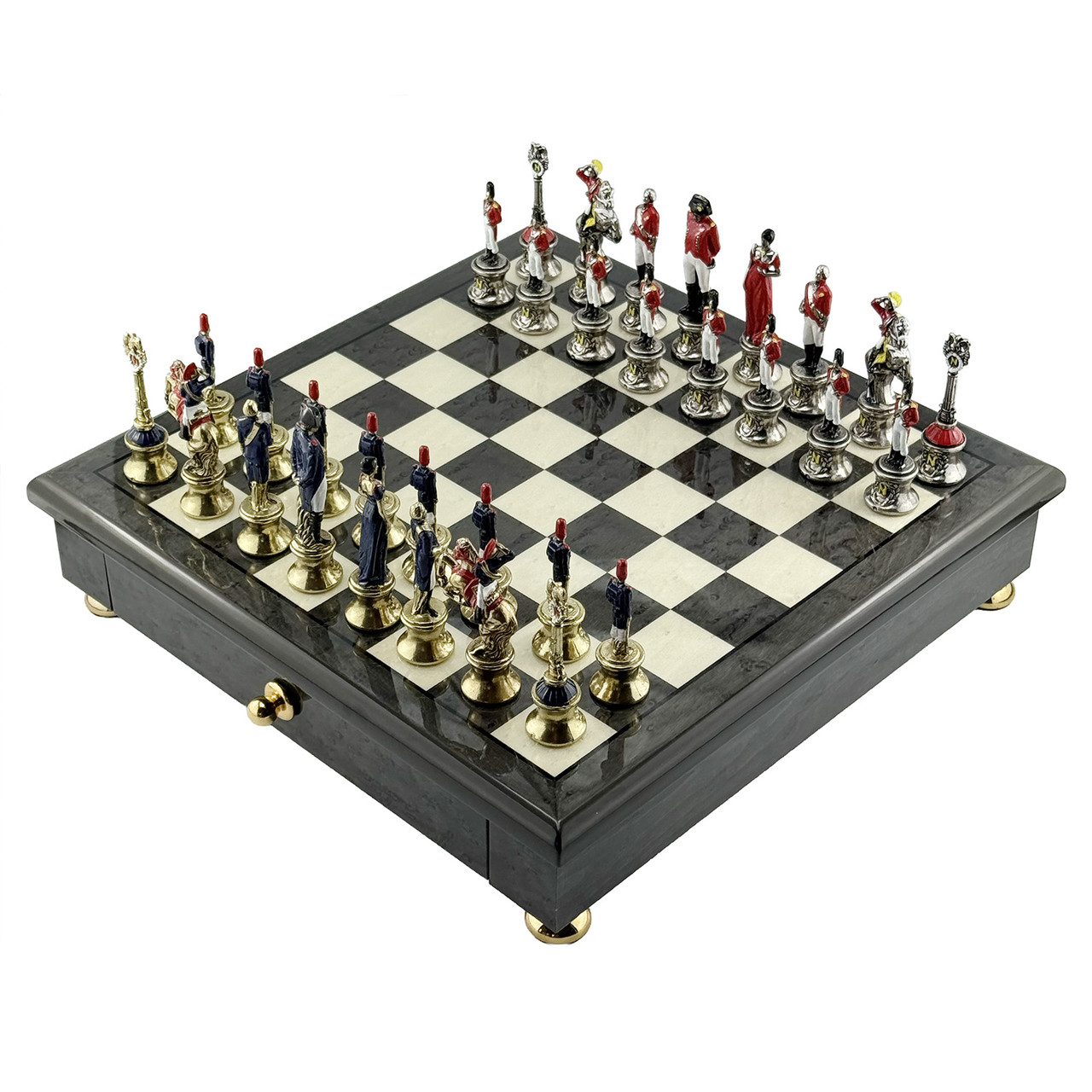 Шахова дошка з висувною скринькою для зберігання тематичних фігур від італійського бренду Italfama, фото 1