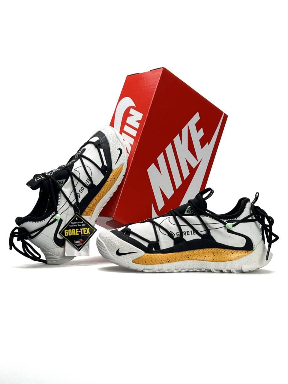 Чоловічі кросівки Nike ACG Terra Antarktik Low GTX White Black Yello, кеди Найк текстиль термо. Чоловіче взуття, фото 1