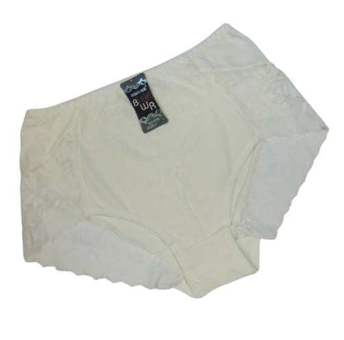 Труси бавовняні з мереживом 4XL молочні Biweier 19789, фото 1