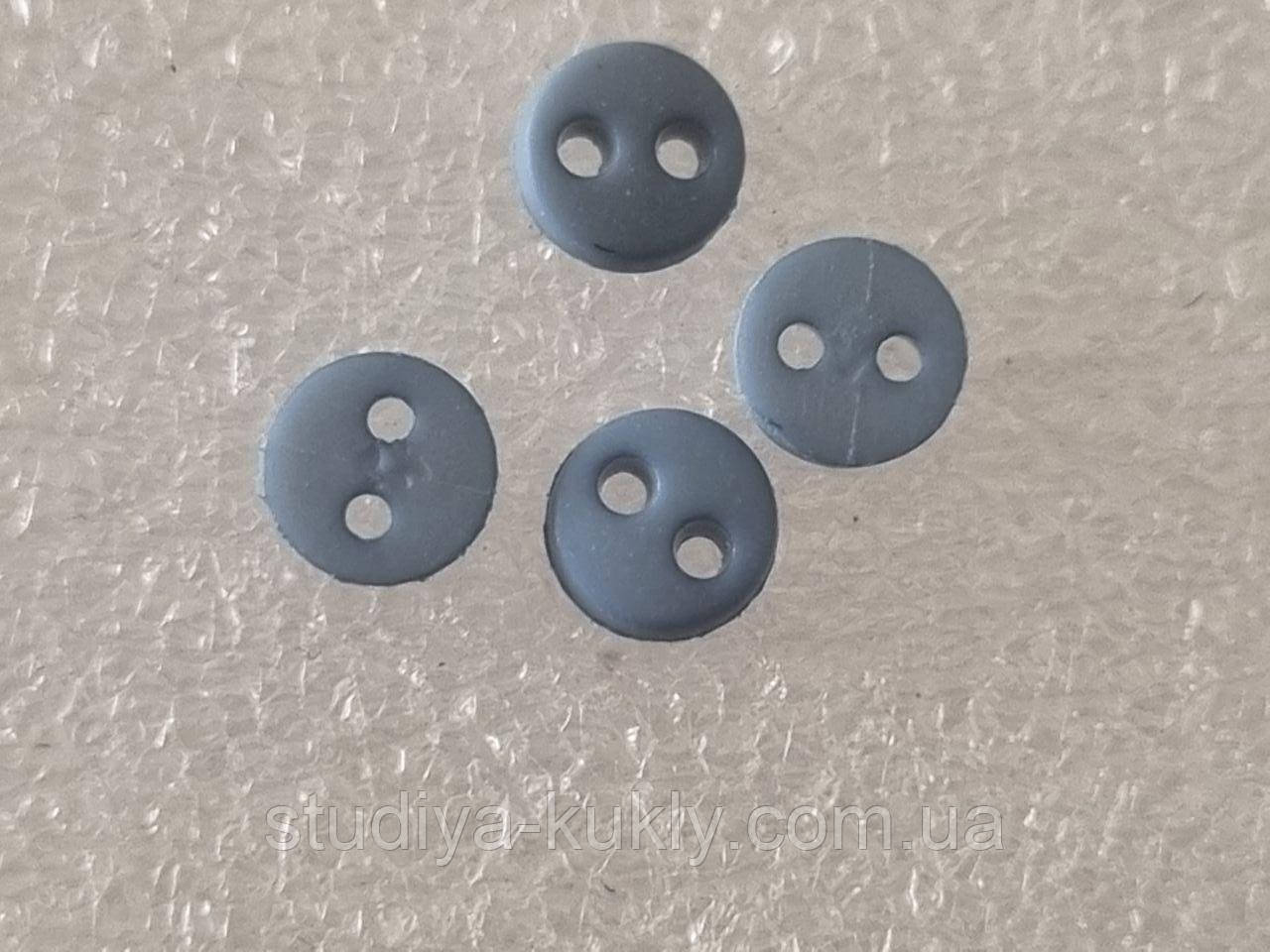Гудзики для ляльок мікро, 4 мм, № 4.29 відтінок сіро-синього, матова, фото 1
