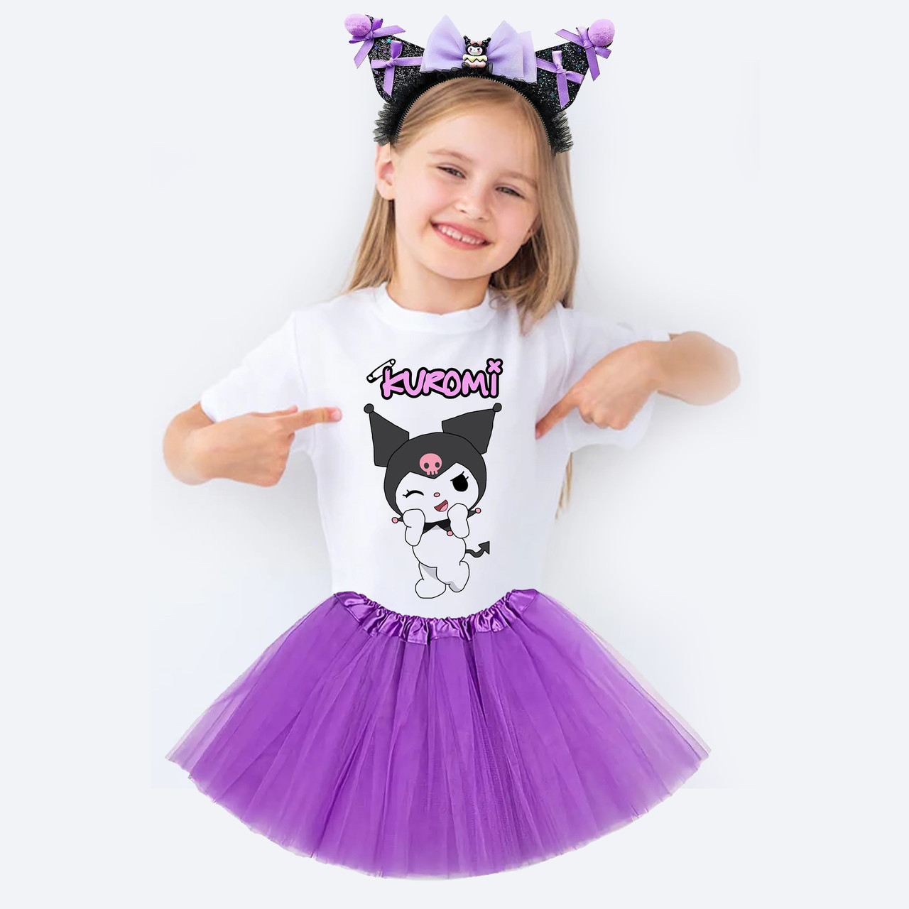 Костюм для девочки Куроми футболка, юбка, ободок, фото 1