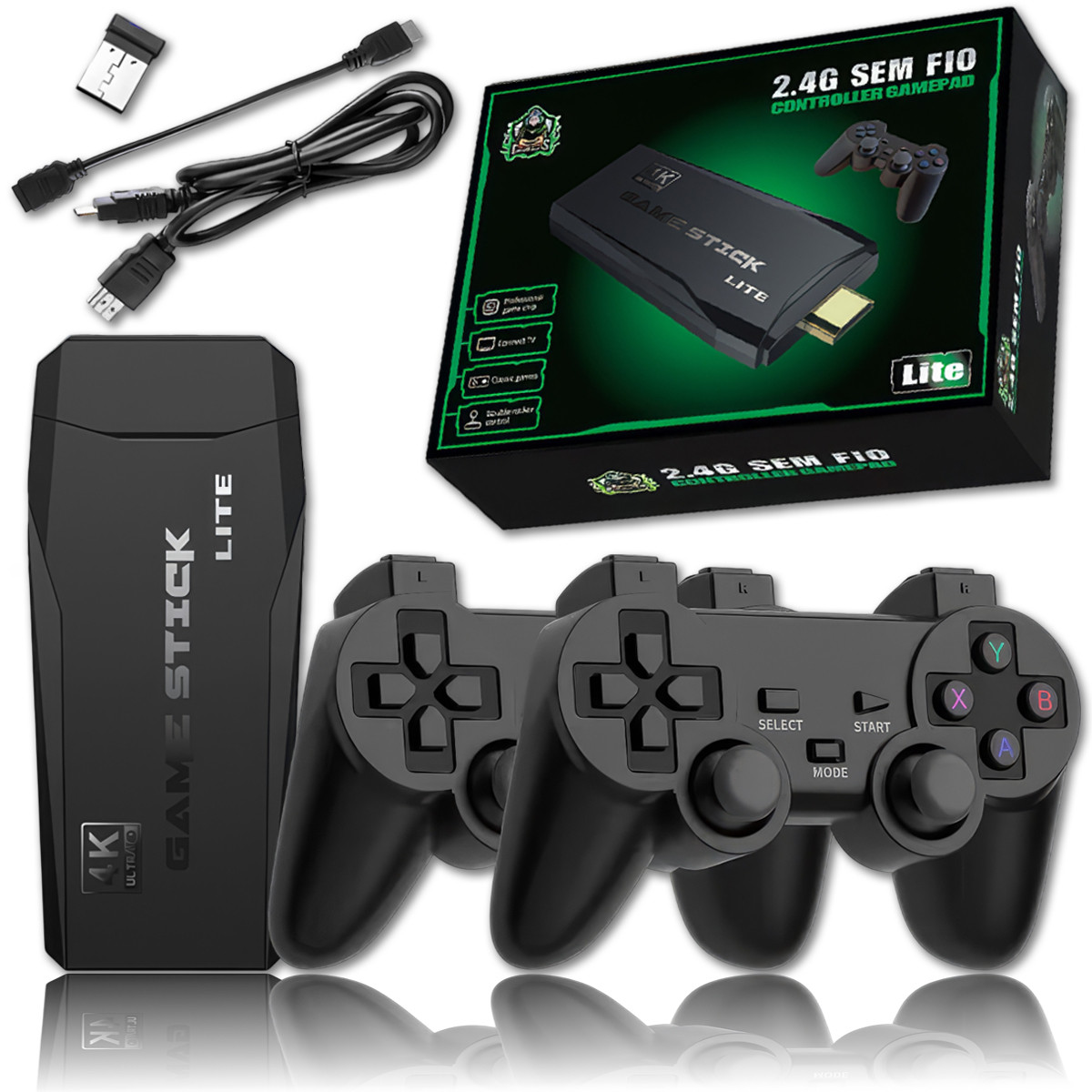 Ігрова приставка M8 Mini Game Stick 4K HDMI та 2 бездротові джойстики консоль для телевізора, фото 1