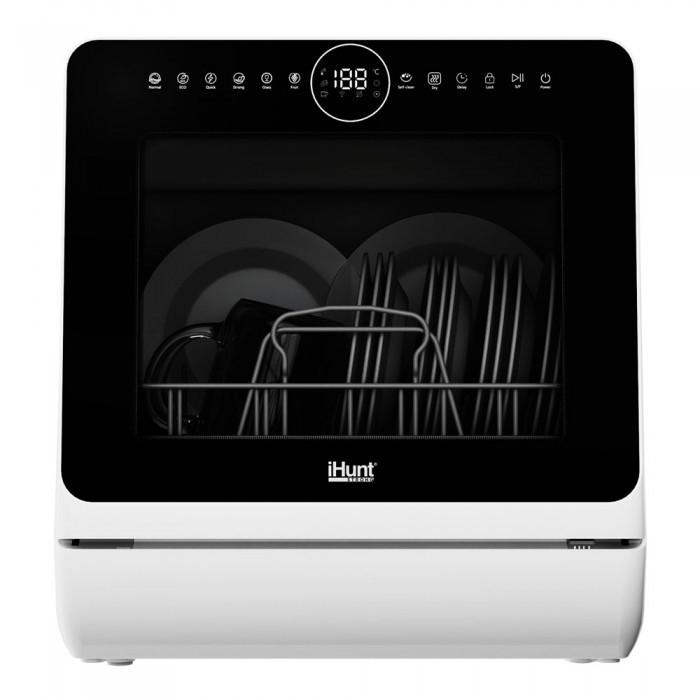 Посудомийна машина компактна iHunt Bro Dishwasher Xpert, 6 програм, 5 л резервуар, 950 Вт, сушка, біло/чорна, фото 1