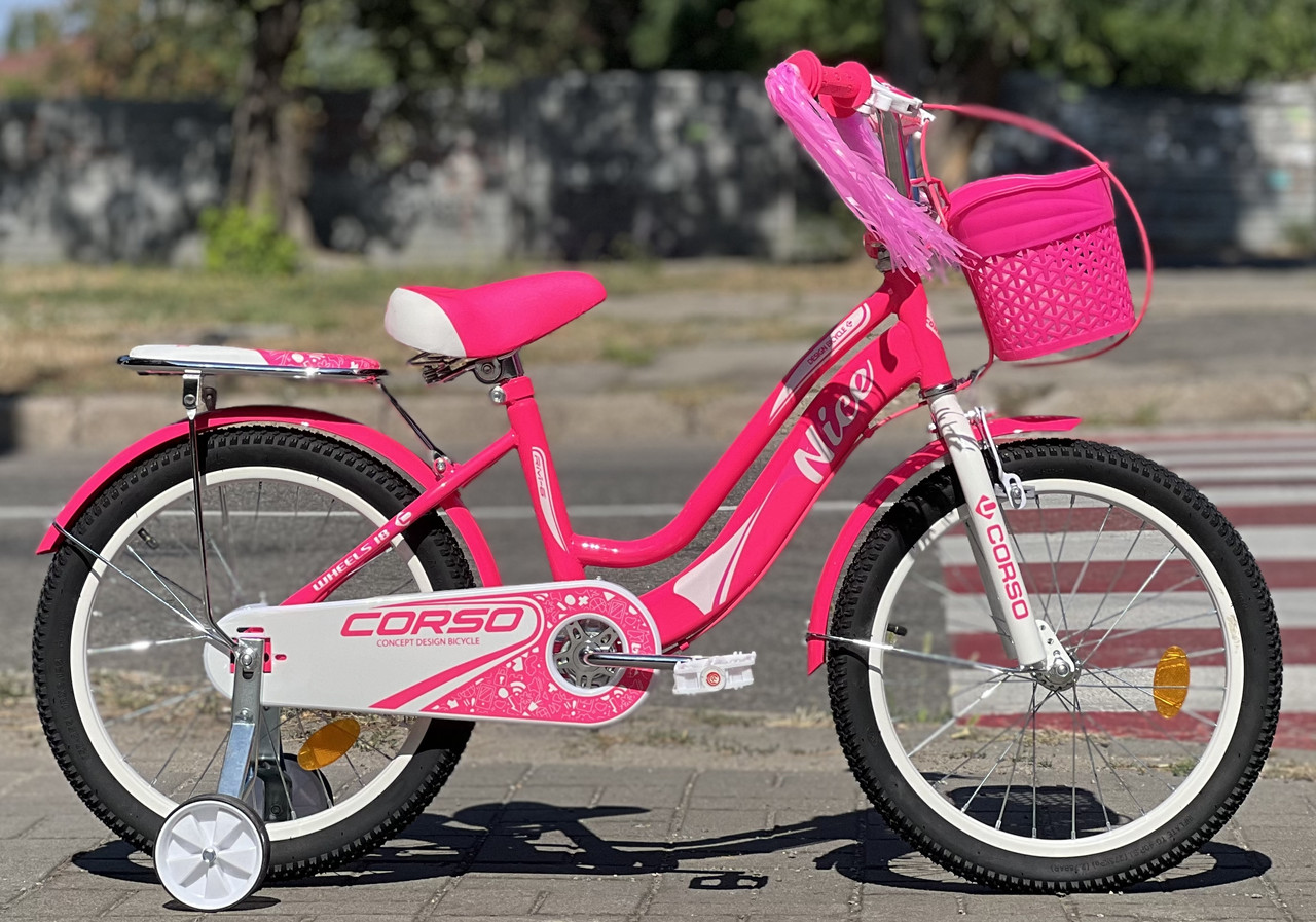 Дитячий велосипед 18" Corso Nice NC-18600 на зріст 105-115 см рожевий, фото 1