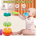 Дитяча розвиваюча гвинтова тактильна мега пірамідка 31403 з шестернями, фото 3