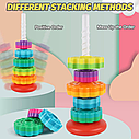 Дитяча розвиваюча гвинтова тактильна мега пірамідка 31403 з шестернями, фото 5