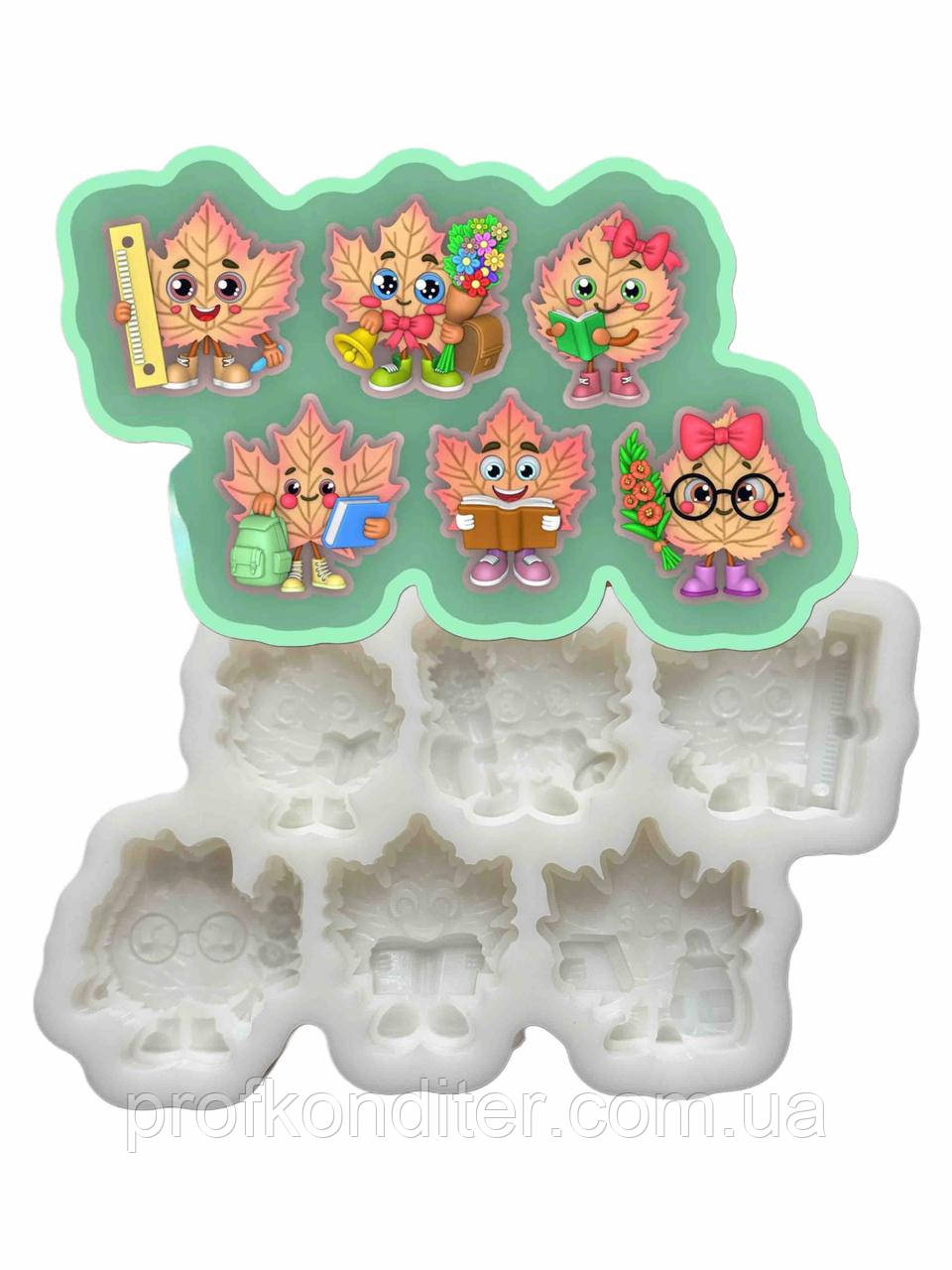 ЕКСКЛЮЗИВ! Силіконовий Молд для шоколаду, зефіру і т.д. "ЦУКЕРКИ - листочки школярики", фото 1