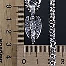 Чоловічий срібний ланцюжок бісмарк і кулон Ангел хранитель Михаїл 55 см, фото 5