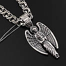 Чоловічий срібний ланцюжок бісмарк і кулон Ангел хранитель Михаїл 55 см, фото 7