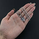 Чоловічий срібний ланцюжок бісмарк і кулон Ангел хранитель Михаїл 55 см, фото 3