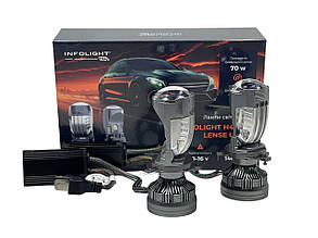 Комплект світлодіодних  ламп-лінз Infolight H4-Mini Lense Ultra