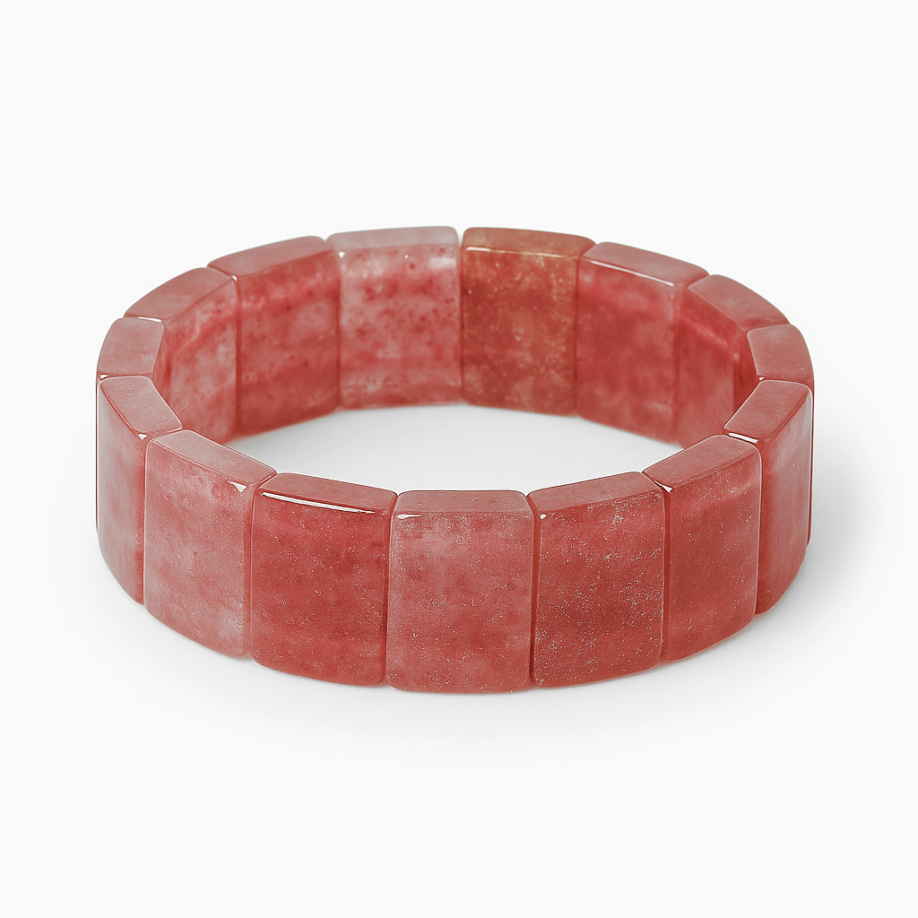 Полуничний кварц браслет, 0141ТК, фото 1