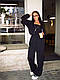 Стильний жіночий осінній базовий прогулянковий костюм широкі штани палаццо спортивна кофта на блискавці двонитка, фото 8