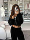 Стильний жіночий осінній базовий прогулянковий костюм широкі штани палаццо спортивна кофта на блискавці двонитка, фото 7