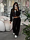 Стильний жіночий осінній базовий прогулянковий костюм широкі штани палаццо спортивна кофта на блискавці двонитка, фото 9