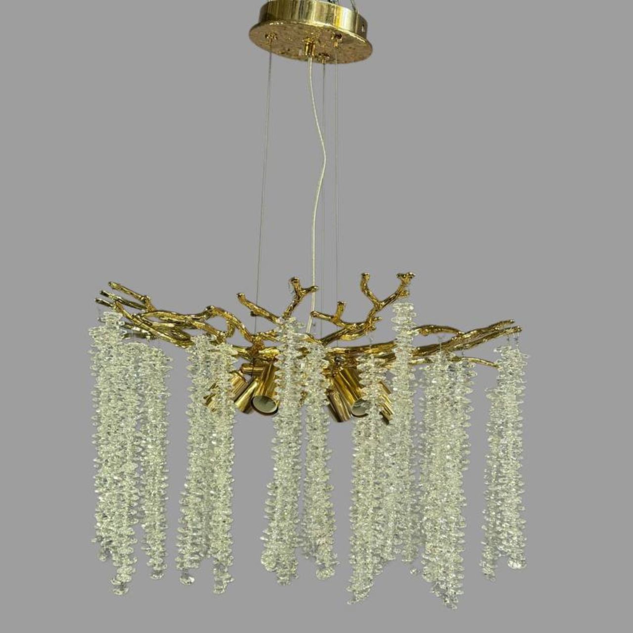 Люстра «Гліцинія» у стилі модерн, 6 ламп E14, Ø48 см, золото, LS 9189/500 D + лампи у подарунок, фото 1